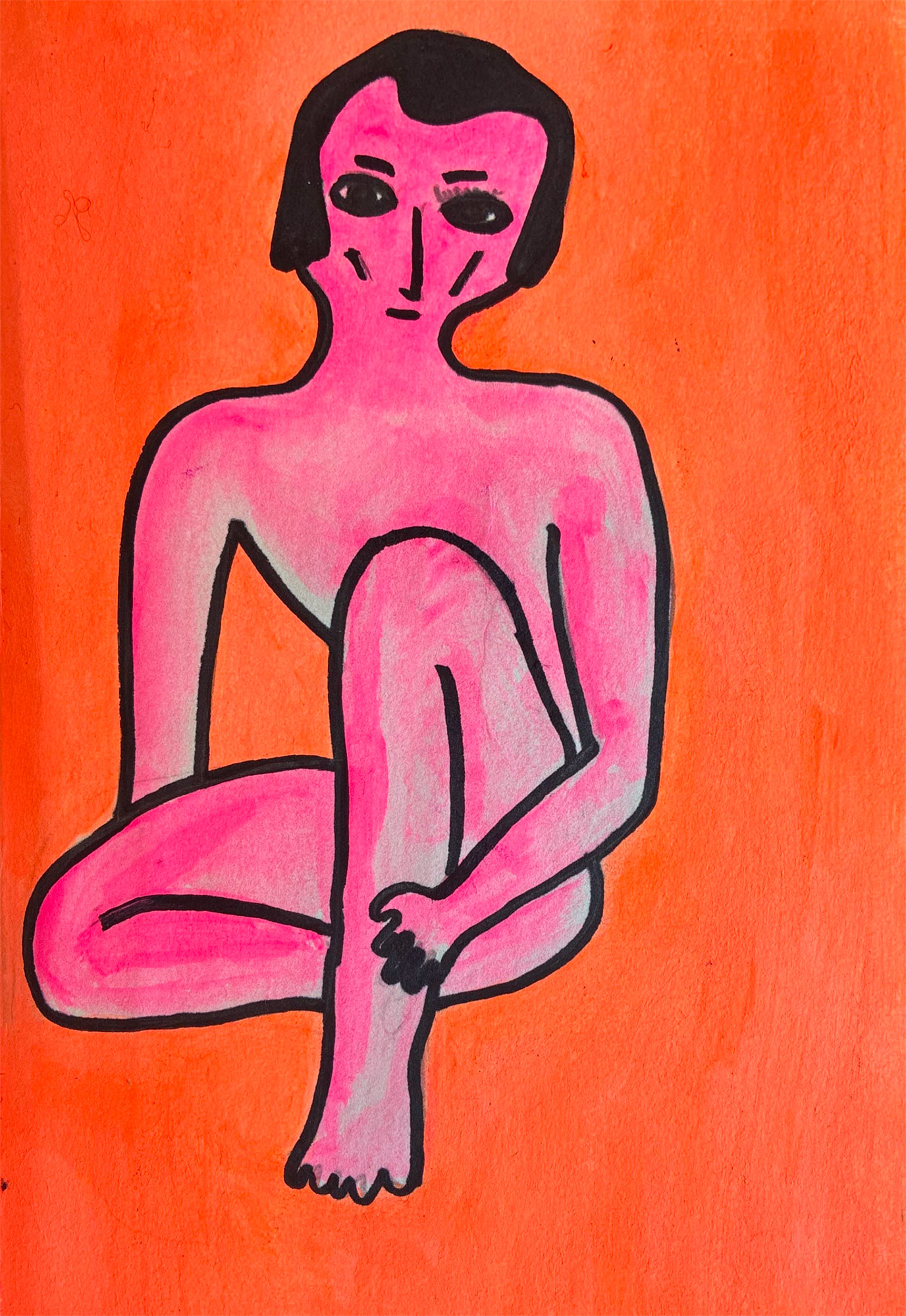 Illustration rose et orange par Thomas Verdu